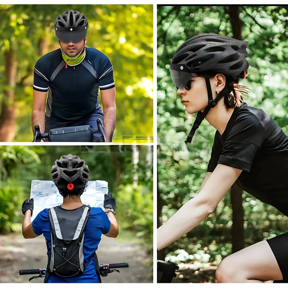 Cyclonix España - Casco con visera desmontable y LED – CycloGuard™ (gris)