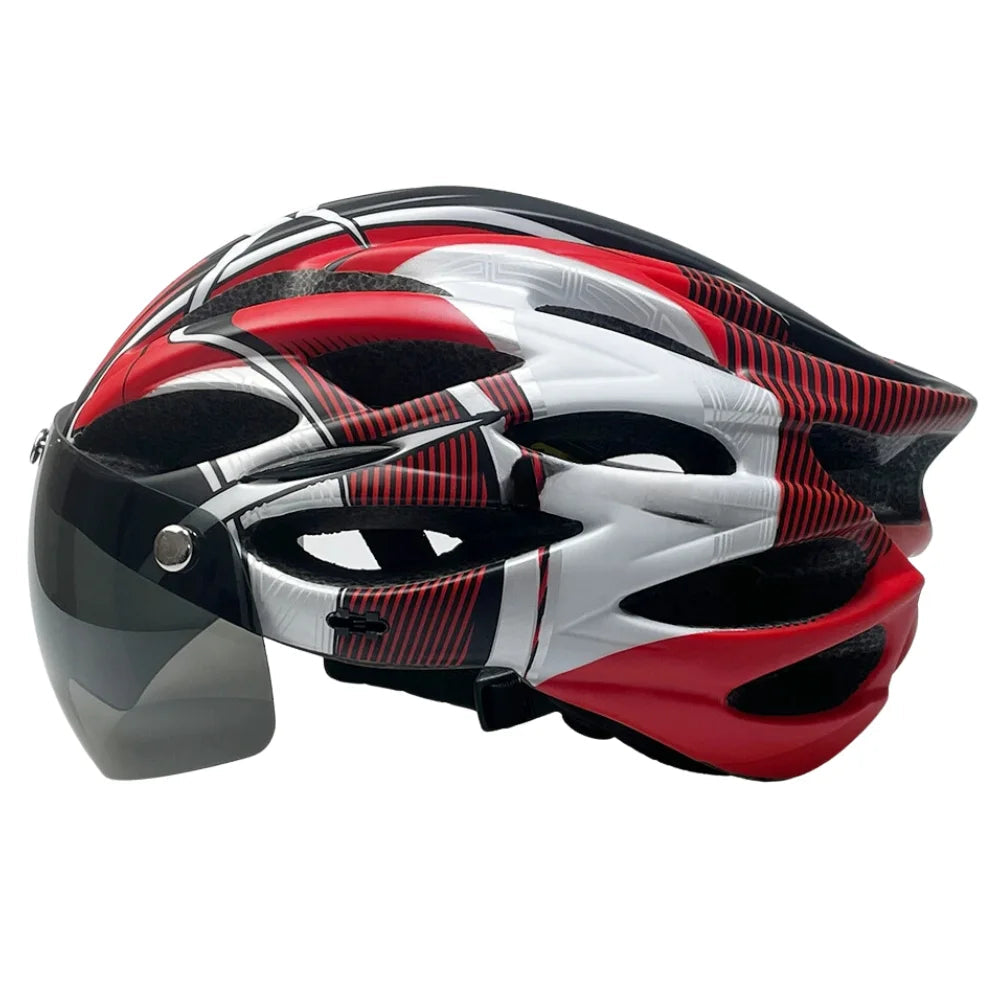 Cyclonix España - Casco con visera desmontable y LED – CycloGuard™ (rojo)