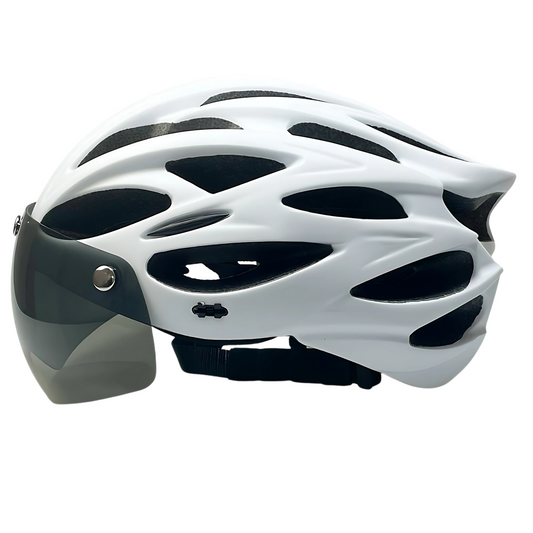 Cyclonix España - Casco con visera desmontable y LED – CycloGuard™ (blanco)