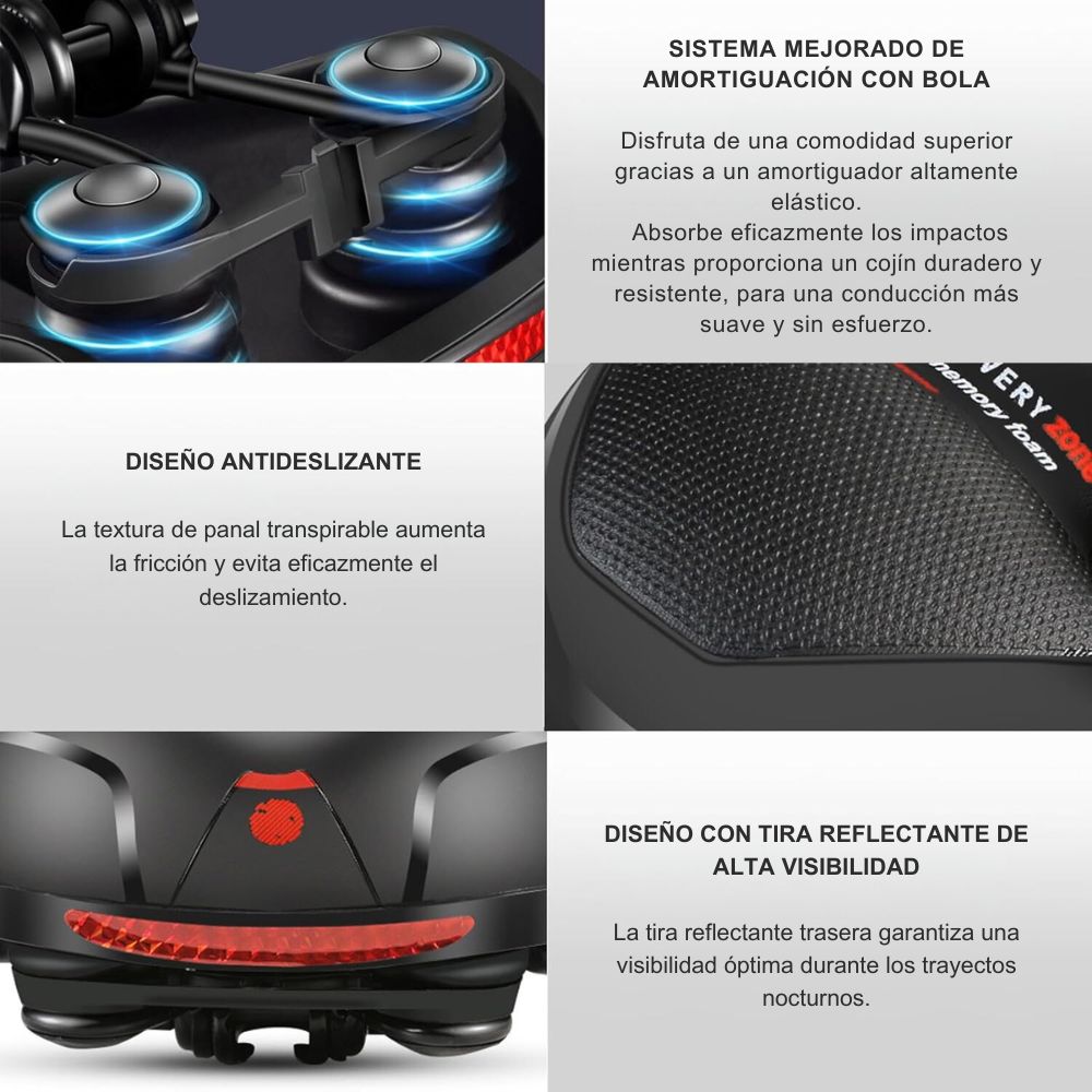 Cyclonix España - Sillín de bicicleta de máxima comodidad – CycloSoft™