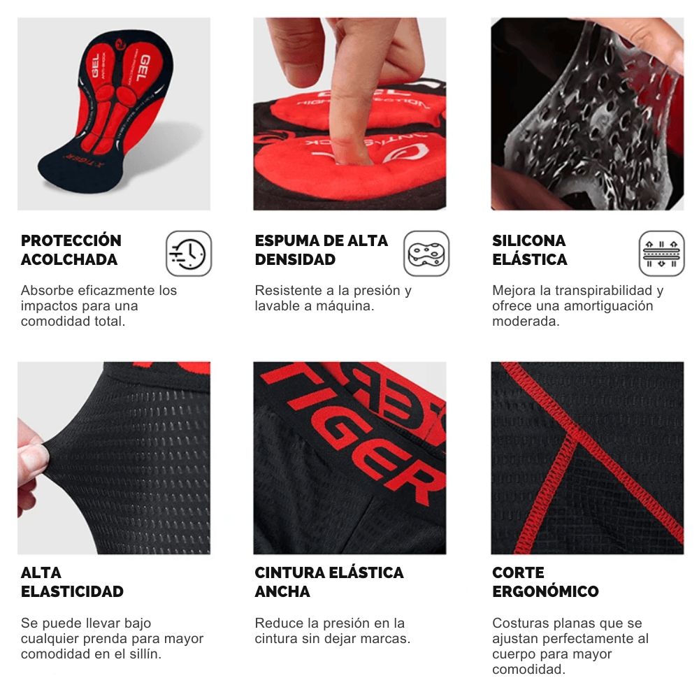 Cyclonix España - Ropa interior de ciclismo con acolchado 5D – VeloShield™